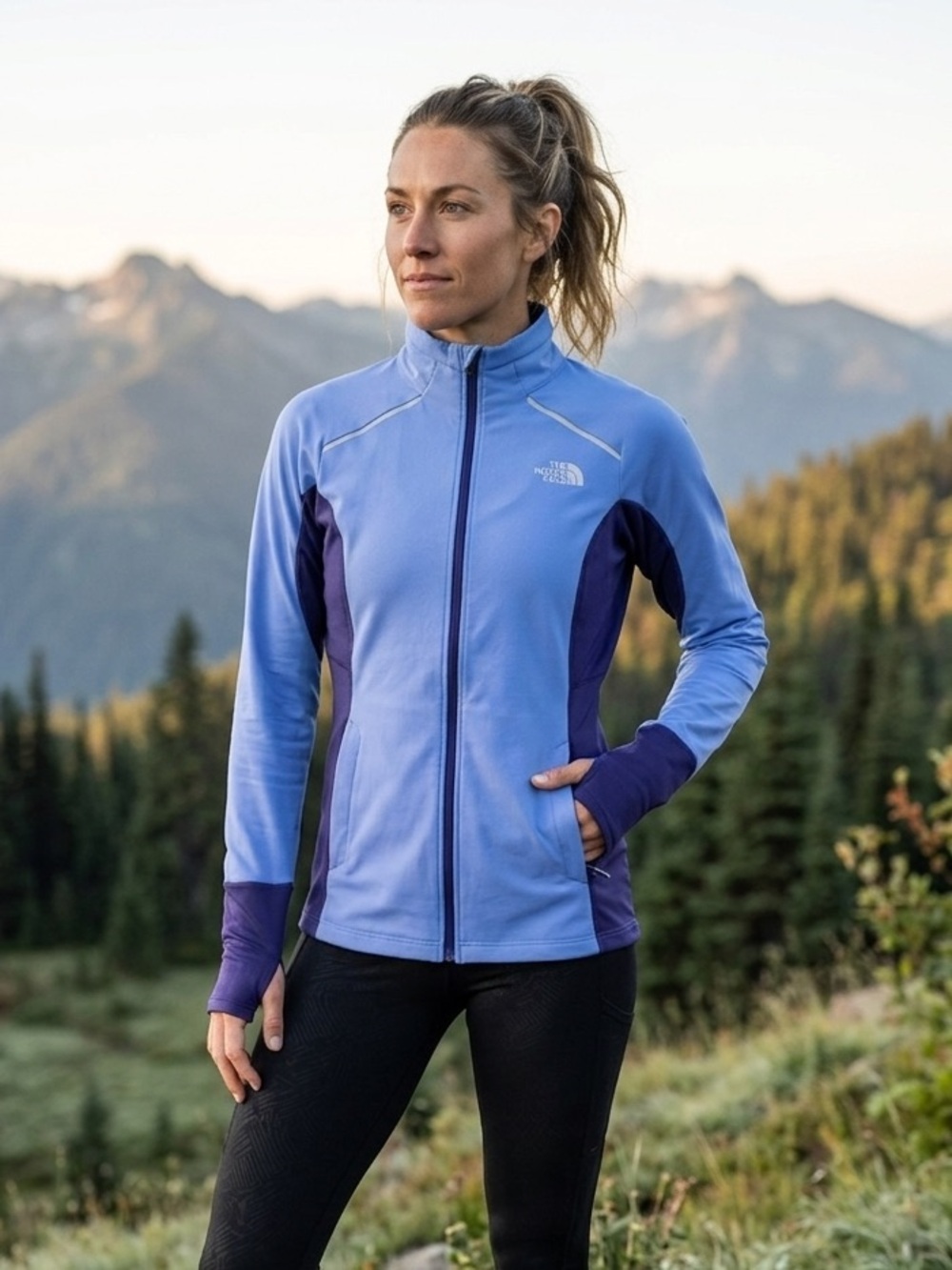 The North Face Women's Two-Tone Blue Zip-Front Utility Jacket